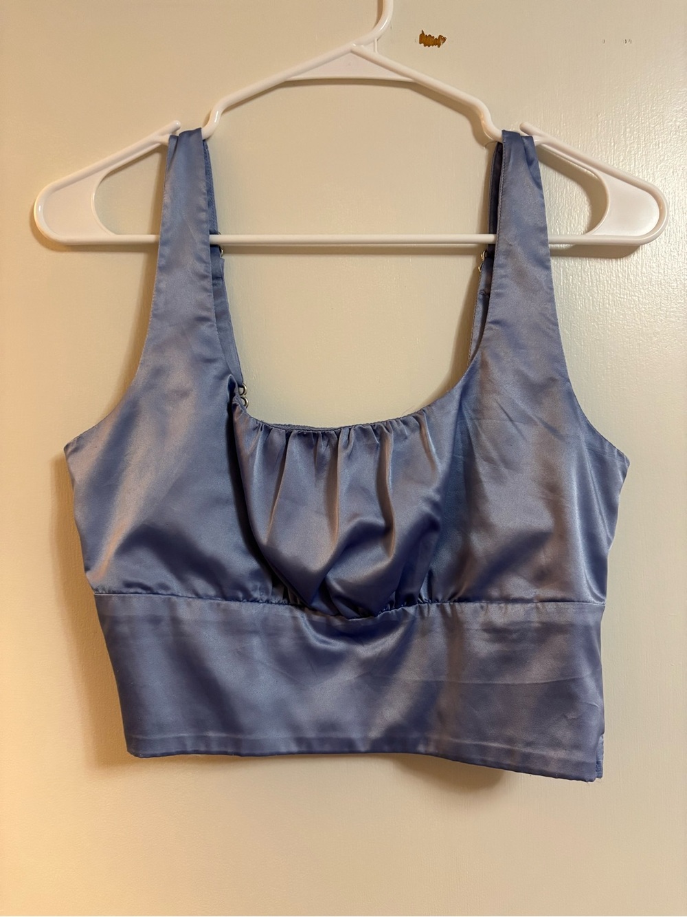 Forever 21 Satin Crop Bralette in Light Blue